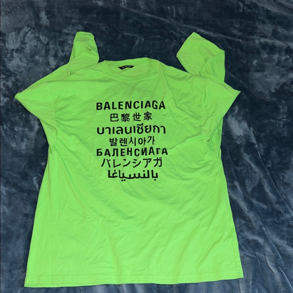 Balenciaga Languages Long Sleeve T shirt (fluo)